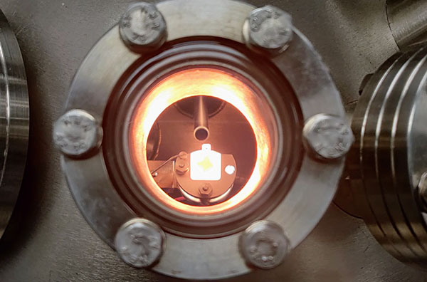 e-Beam heating of ZrB2